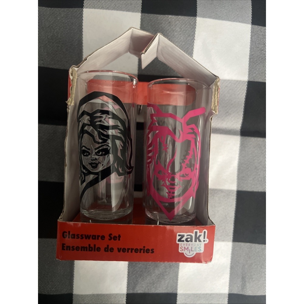 Chucky & Tiffany 4pc Shot Glass Set New